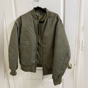Zara Olive Green Bomber Jacket
